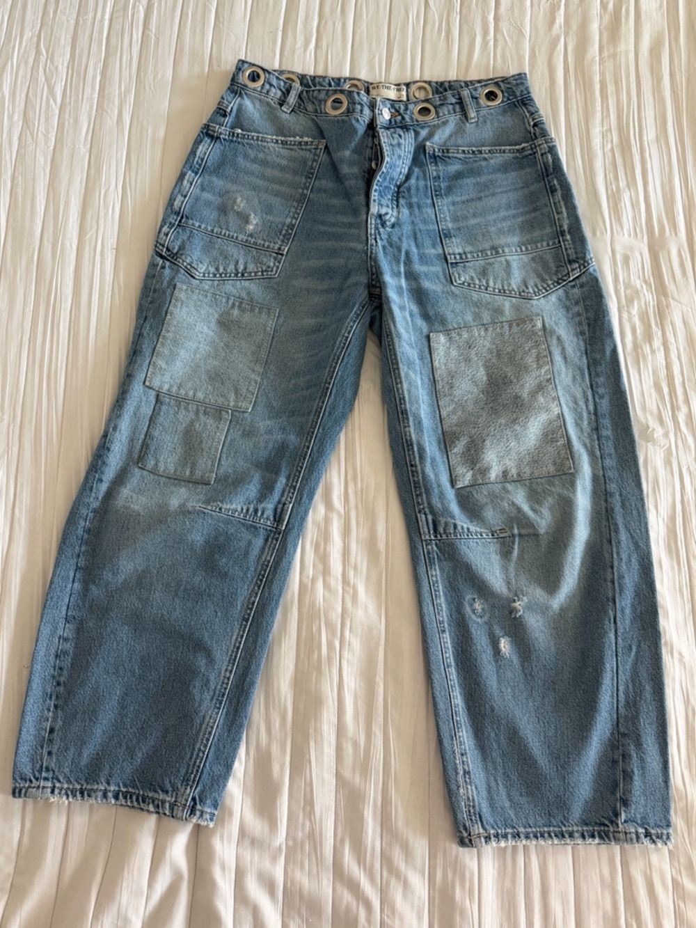Free People We The Free Moxie Low Slung Pull-On Barrel Jeans